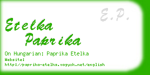 etelka paprika business card